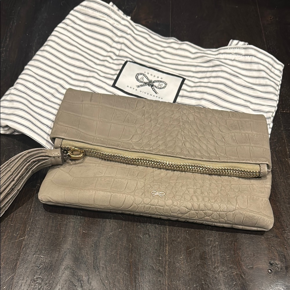 Anya Hindmarch grey leather purse